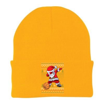 Basketball Santa Dabbing Ugly Christmas Xmas Pajama Gift Knit Cap Winter Beanie