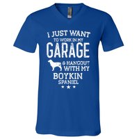 Boykin Spaniel Dad Car Garage Hangout Funny Gift V-Neck T-Shirt