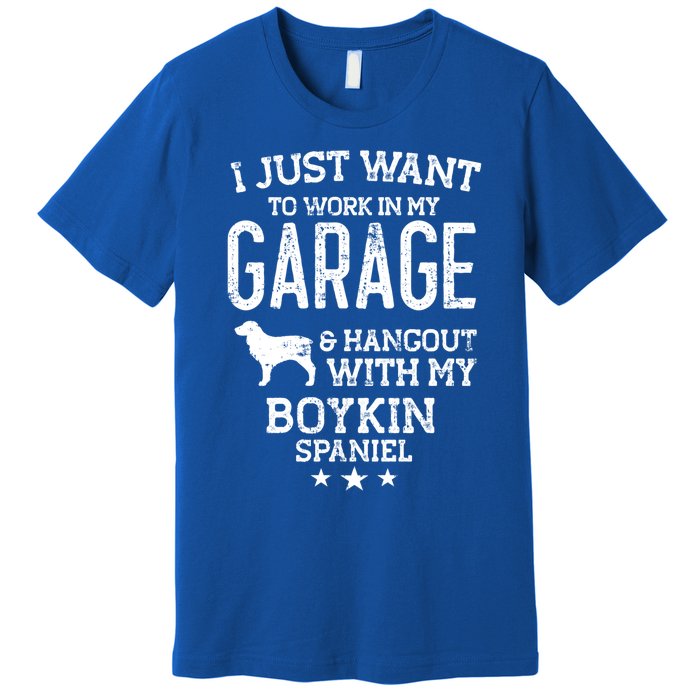 Boykin Spaniel Dad Car Garage Hangout Funny Gift Premium T-Shirt