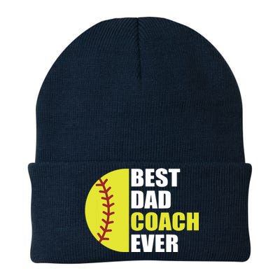 Best Softball Dad Coach Ever Fathers Day Softball Coach Dad Knit Cap Winter Beanie