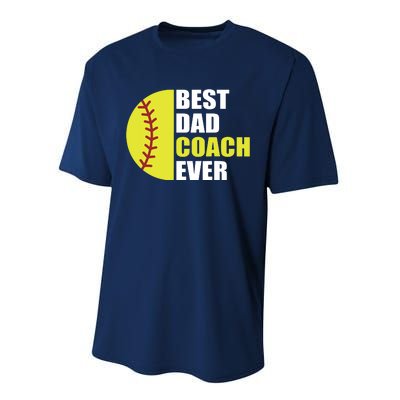 Best Softball Dad Coach Ever Fathers Day Softball Coach Dad Performance Sprint T-Shirt