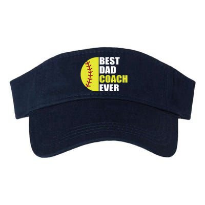 Best Softball Dad Coach Ever Fathers Day Softball Coach Dad Valucap Bio-Washed Visor