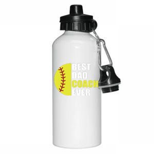 Best Softball Dad Coach Ever Fathers Day Softball Coach Dad Aluminum Water Bottle