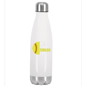 Best Softball Dad Coach Ever Fathers Day Softball Coach Dad Stainless Steel Insulated Water Bottle