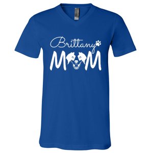 Brittany Spaniel Dog Rescue Brittany Mom Gift V-Neck T-Shirt