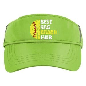 Best Softball Dad Coach Ever Retro Father Softball Coach Dad Adult Drive Performance Visor