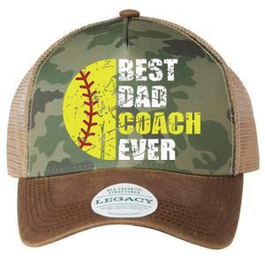 Best Softball Dad Coach Ever Retro Father Softball Coach Dad Legacy Tie Dye Trucker Hat