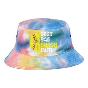 Best Softball Dad Coach Ever Retro Father Softball Coach Dad Tie Dye Newport Bucket Hat