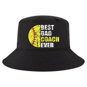 Best Softball Dad Coach Ever Retro Father Softball Coach Dad Cool Comfort Performance Bucket Hat