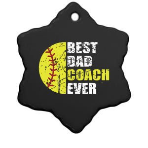 Best Softball Dad Coach Ever Retro Father Softball Coach Dad Ceramic Star Ornament