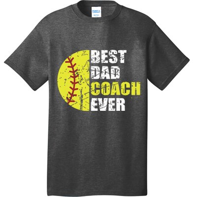 Best Softball Dad Coach Ever Retro Father Softball Coach Dad T-Shirt