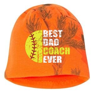 Best Softball Dad Coach Ever Retro Father Softball Coach Dad Kati - Camo Knit Beanie