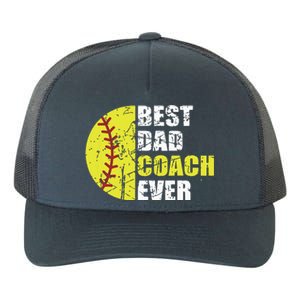 Best Softball Dad Coach Ever Retro Father Softball Coach Dad Yupoong Adult 5-Panel Trucker Hat