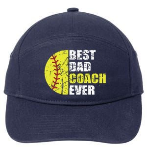 Best Softball Dad Coach Ever Retro Father Softball Coach Dad 7-Panel Snapback Hat