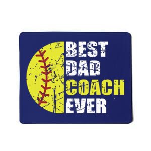 Best Softball Dad Coach Ever Retro Father Softball Coach Dad Mousepad