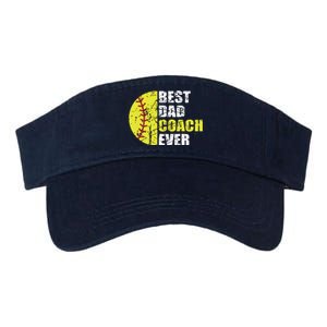 Best Softball Dad Coach Ever Retro Father Softball Coach Dad Valucap Bio-Washed Visor