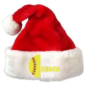 Best Softball Dad Coach Ever Retro Father Softball Coach Dad Premium Christmas Santa Hat