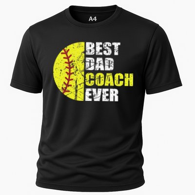 Best Softball Dad Coach Ever Retro Father Softball Coach Dad Performance Shirt