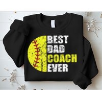 Best Softball Dad Coach Ever Retro Father Softball Coach Dad Sweatshirt