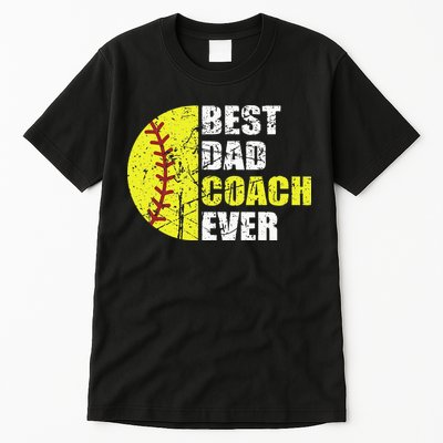 Best Softball Dad Coach Ever Retro Father Softball Coach Dad Tall T-Shirt