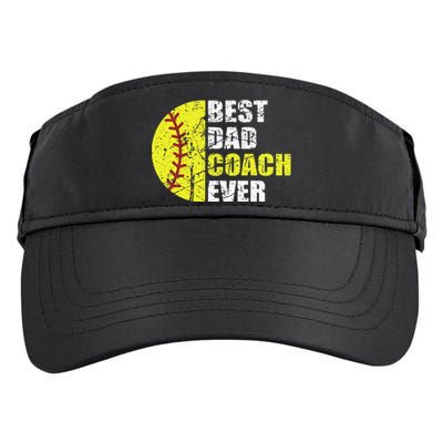 Best Softball Dad Coach Ever Retro Father Softball Coach Dad Adult Drive Performance Visor