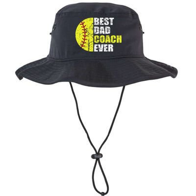 Best Softball Dad Coach Ever Retro Father Softball Coach Dad Bucket Hat