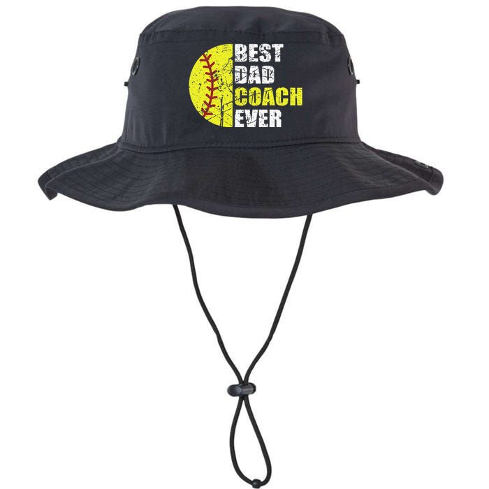 Best Softball Dad Coach Ever Retro Father Softball Coach Dad Legacy Cool Fit Booney Bucket Hat