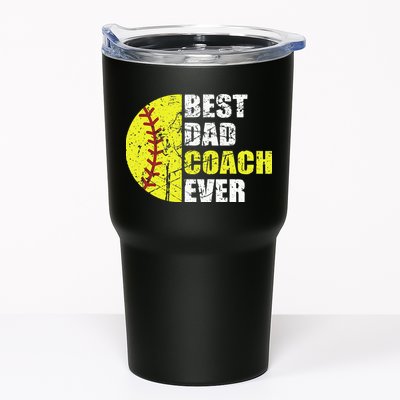 Best Softball Dad Coach Ever Retro Father Softball Coach Dad Tumbler