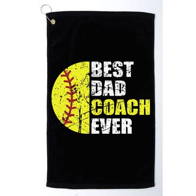 Best Softball Dad Coach Ever Retro Father Softball Coach Dad Golf Towel