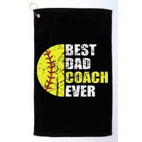 Best Softball Dad Coach Ever Retro Father Softball Coach Dad Golf Towel