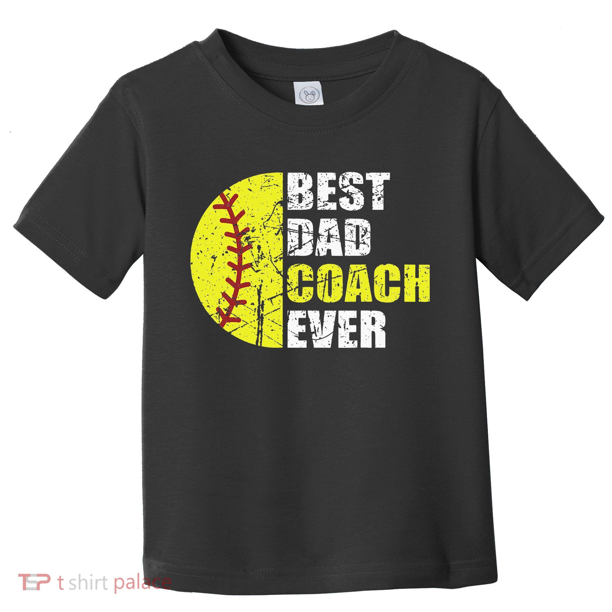 Best Softball Dad Coach Ever Retro Father Softball Coach Dad Toddler T-Shirt
