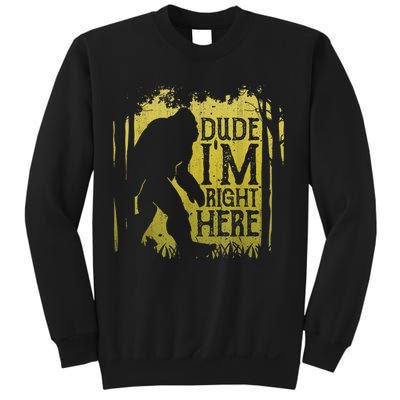 Bigfoot Sasquatch Dude I'm Right Here Funny Men Vintage Sweatshirt