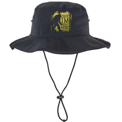 Bigfoot Sasquatch Dude I'm Right Here Funny Men Vintage Bucket Hat