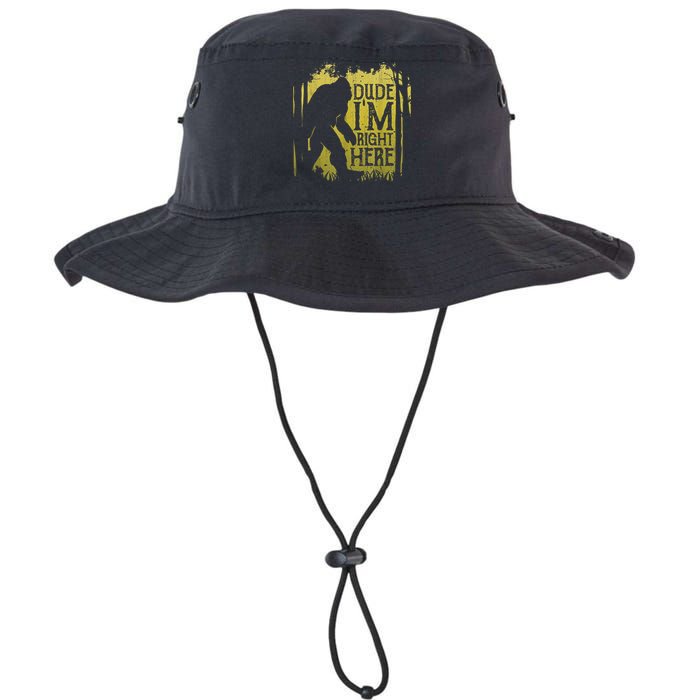 Bigfoot Sasquatch Dude I'm Right Here Funny Men Vintage Bucket Hat