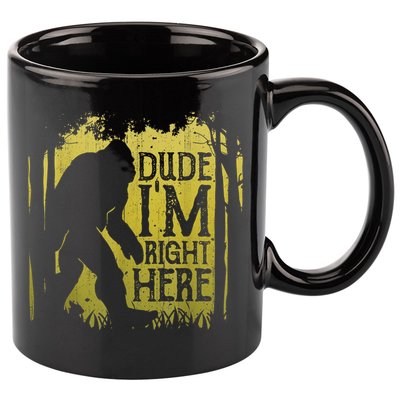 Bigfoot Sasquatch Dude I'm Right Here Funny Men Vintage 11oz C Handle Ceramic Mug