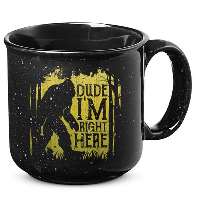 Bigfoot Sasquatch Dude I'm Right Here Funny Men Vintage 15oz Campfire Ceramic Mug