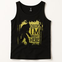 Bigfoot Sasquatch Dude I'm Right Here Funny Men Vintage Tank Top