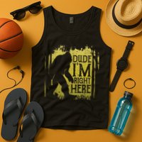 Bigfoot Sasquatch Dude I'm Right Here Funny Men Vintage Tank Top