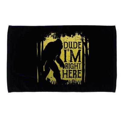 Bigfoot Sasquatch Dude I'm Right Here Funny Men Vintage Microfiber Hand Towel