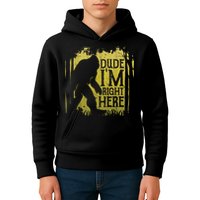 Bigfoot Sasquatch Dude I'm Right Here Funny Men Vintage Kids Hoodie