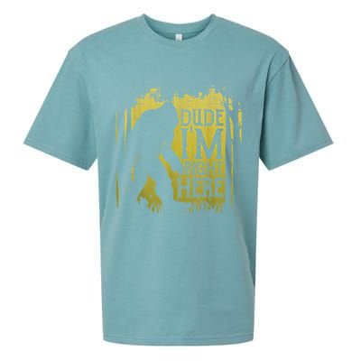 Bigfoot Sasquatch Dude I'm Right Here Funny Men Vintage Sueded Cloud Jersey T-Shirt