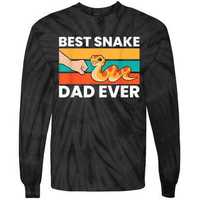 Best Snake Dad Ever Funny Snake Tie-Dye Long Sleeve Shirt