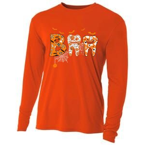 Boo Spooky Dentist Halloween Teeth Pumpkin Dental Hygienist Gift Cooling Performance Long Sleeve Crew