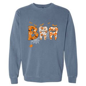 Boo Spooky Dentist Halloween Teeth Pumpkin Dental Hygienist Gift Garment-Dyed Sweatshirt