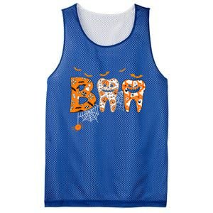 Boo Spooky Dentist Halloween Teeth Pumpkin Dental Hygienist Gift Mesh Reversible Basketball Jersey Tank