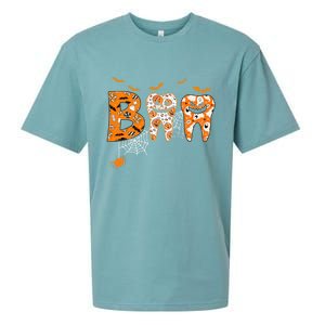 Boo Spooky Dentist Halloween Teeth Pumpkin Dental Hygienist Gift Sueded Cloud Jersey T-Shirt