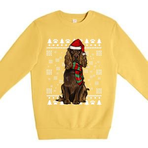 Boykin Spaniel Dog Santa Hat Xmas Ugly Christmas Gift Premium Crewneck Sweatshirt