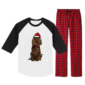 Boykin Spaniel Dog Santa Hat Xmas Ugly Christmas Gift Raglan Sleeve Pajama Set