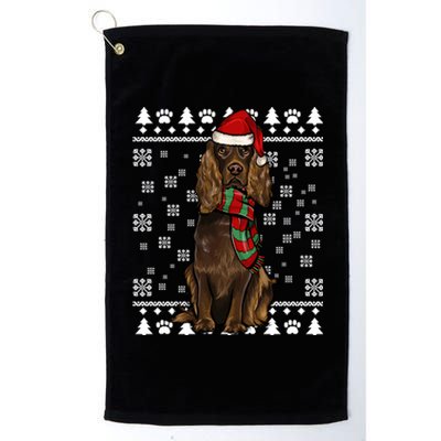 Boykin Spaniel Dog Santa Hat Xmas Ugly Christmas Gift Platinum Collection Golf Towel