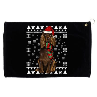 Boykin Spaniel Dog Santa Hat Xmas Ugly Christmas Gift Grommeted Golf Towel